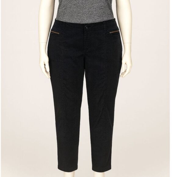 Chico’s So Slimming Women’s  3 (XL/16) Black Ankle Pants Casual Stretch Comfort - Picture 1 of 9
